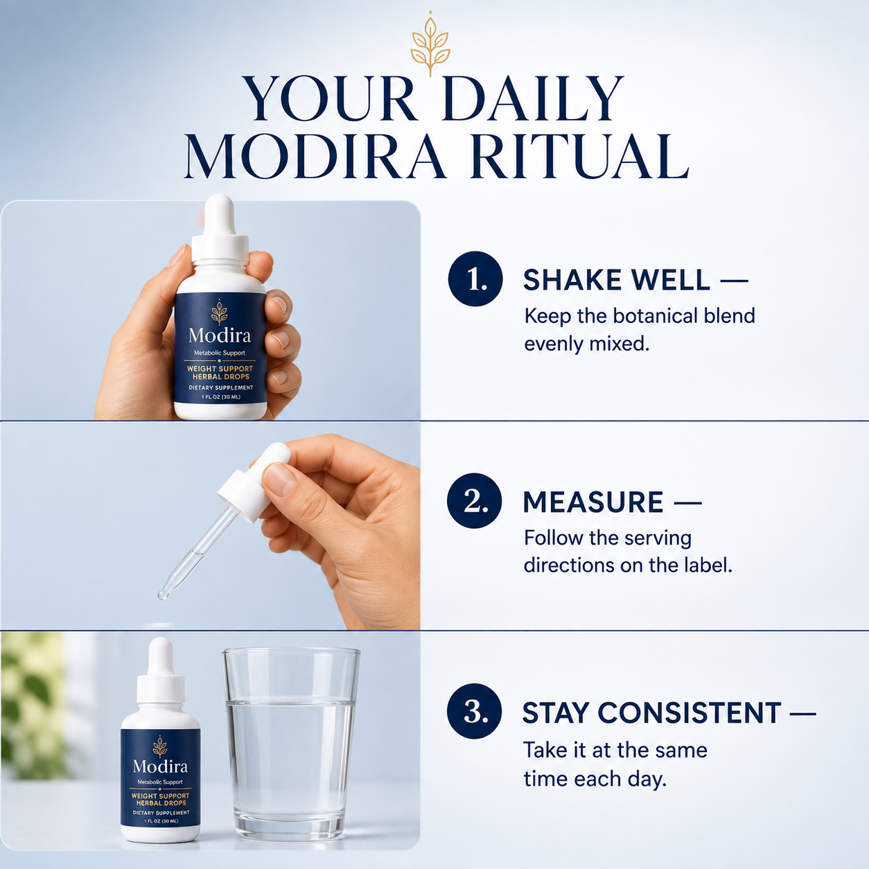 How to use Modira Metabolic Support Drops