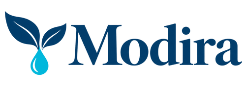 Modira botanical drop logo